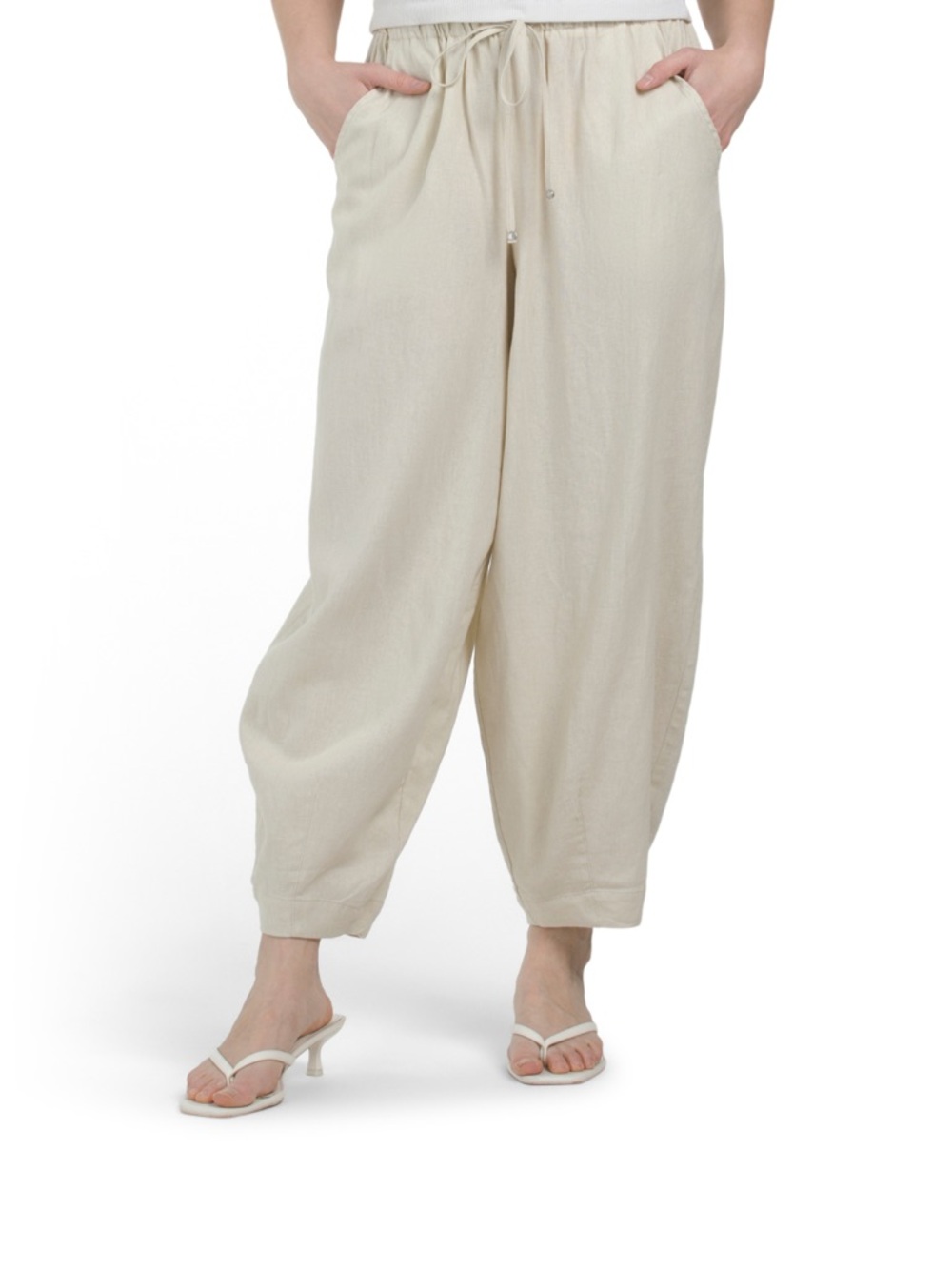 MAX STUDIO LONDON
Linen Blend Drawstring Lantern Pants